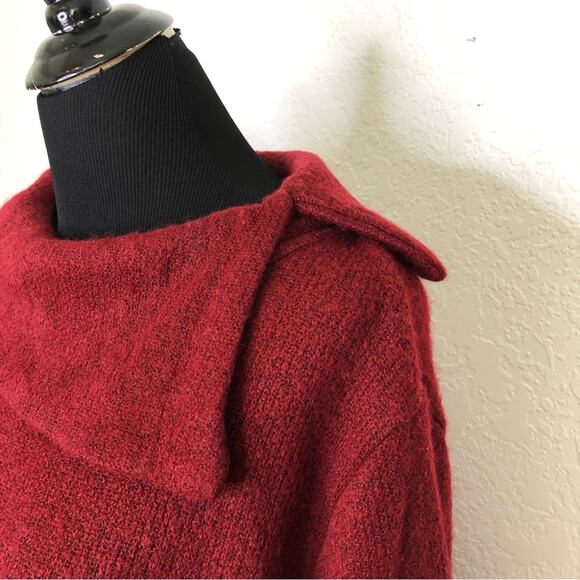 Soft Surroundings deep red slit collar tunic sweater size 1X - Picture 9 of 14